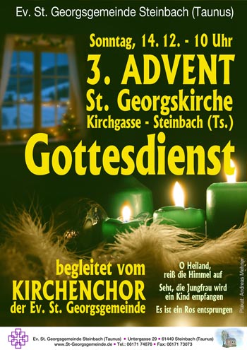 Ev. St. Georgsgemeinde Gottesdienst am 3. Advent mit dem Kirchenchor
